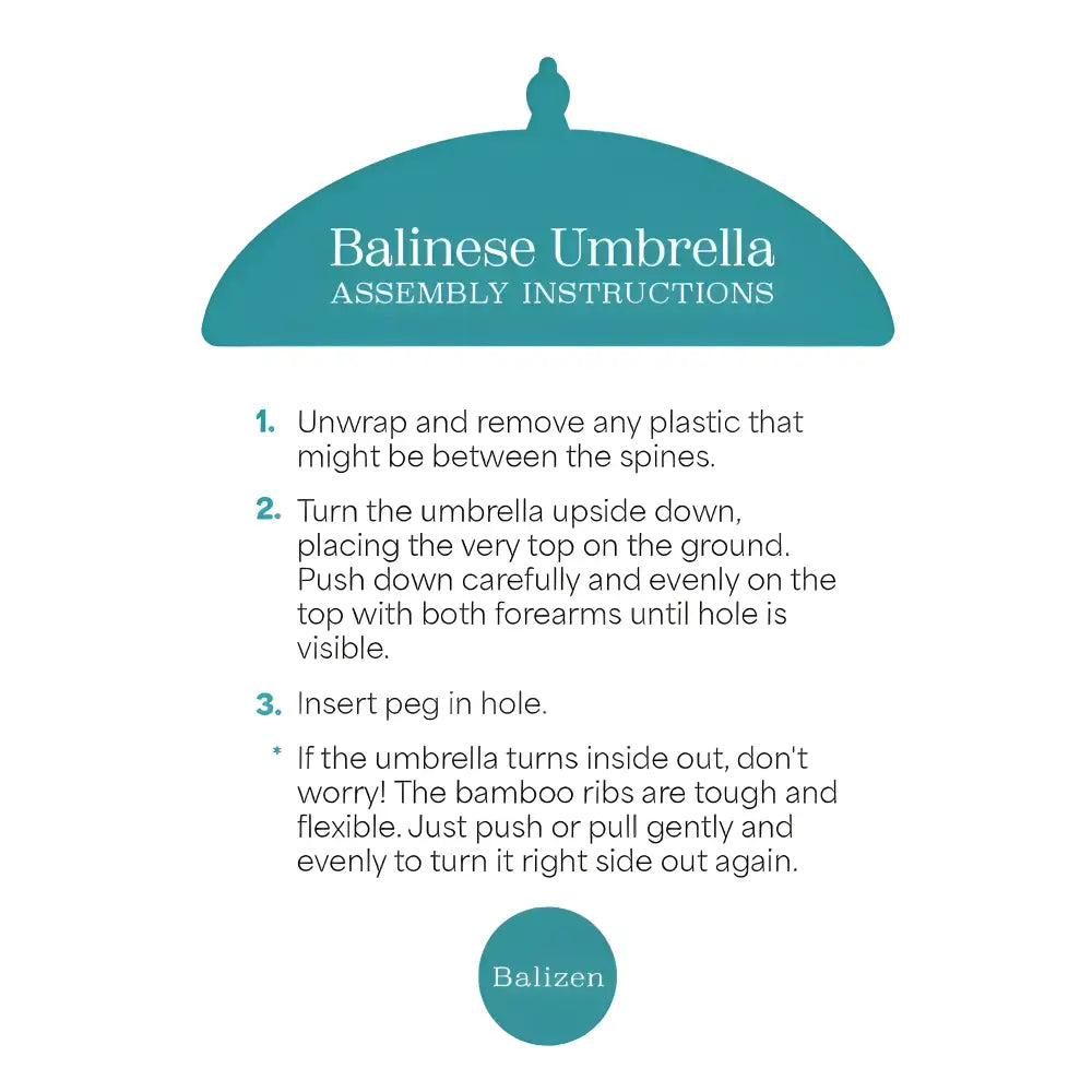 Teal balinese tabletop umbrella blue and green floral assembly instructions with clear steps for ornamental parasols use