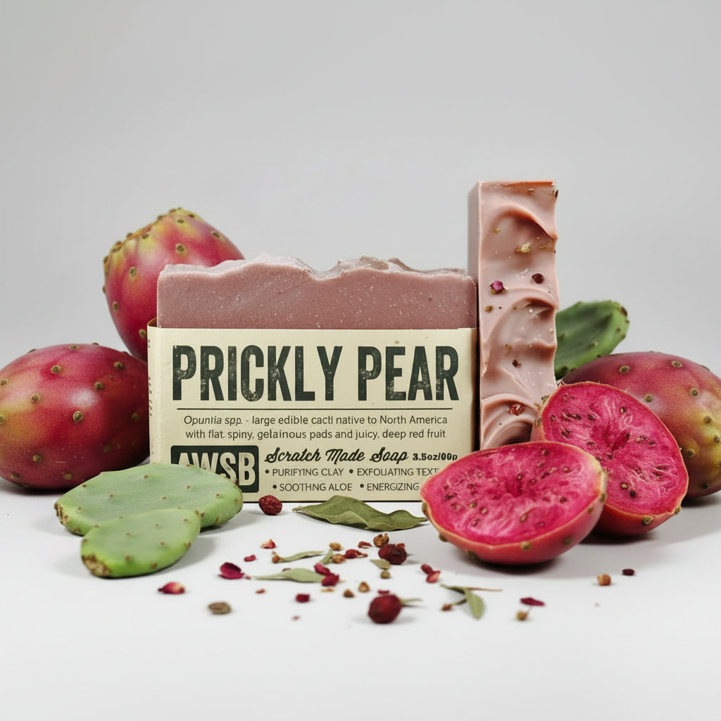 Prickly Pear Bar Soap with purifying clay and exfoliating texture, 90g