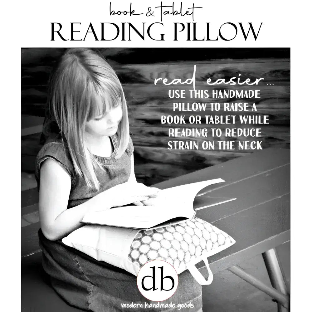 Handmade Bookworm Nest reading pillow with geometric pattern