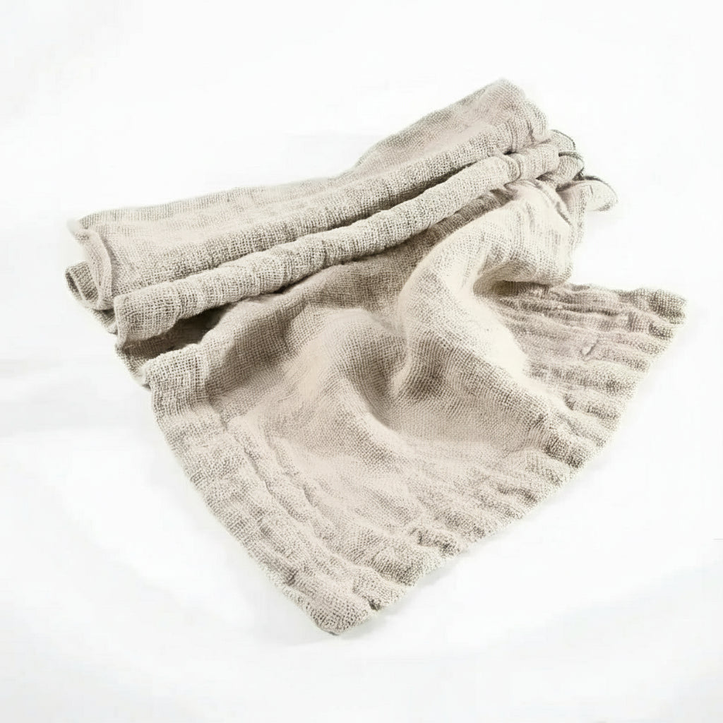 Light gray textured chunky linen table runner, hand loomed linen table runner