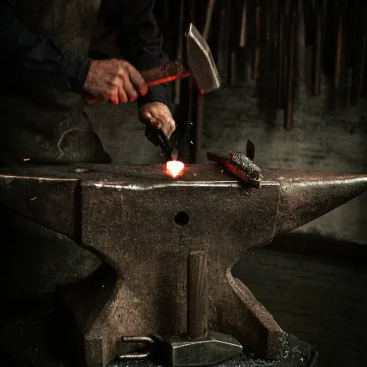 Hand-forged iron candelabra crafted by expert blacksmiths for a premium feel decor