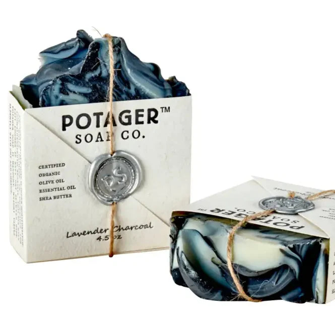 Lavender Charcoal Wrapped and unwrapped Cleansing Ritual Bar