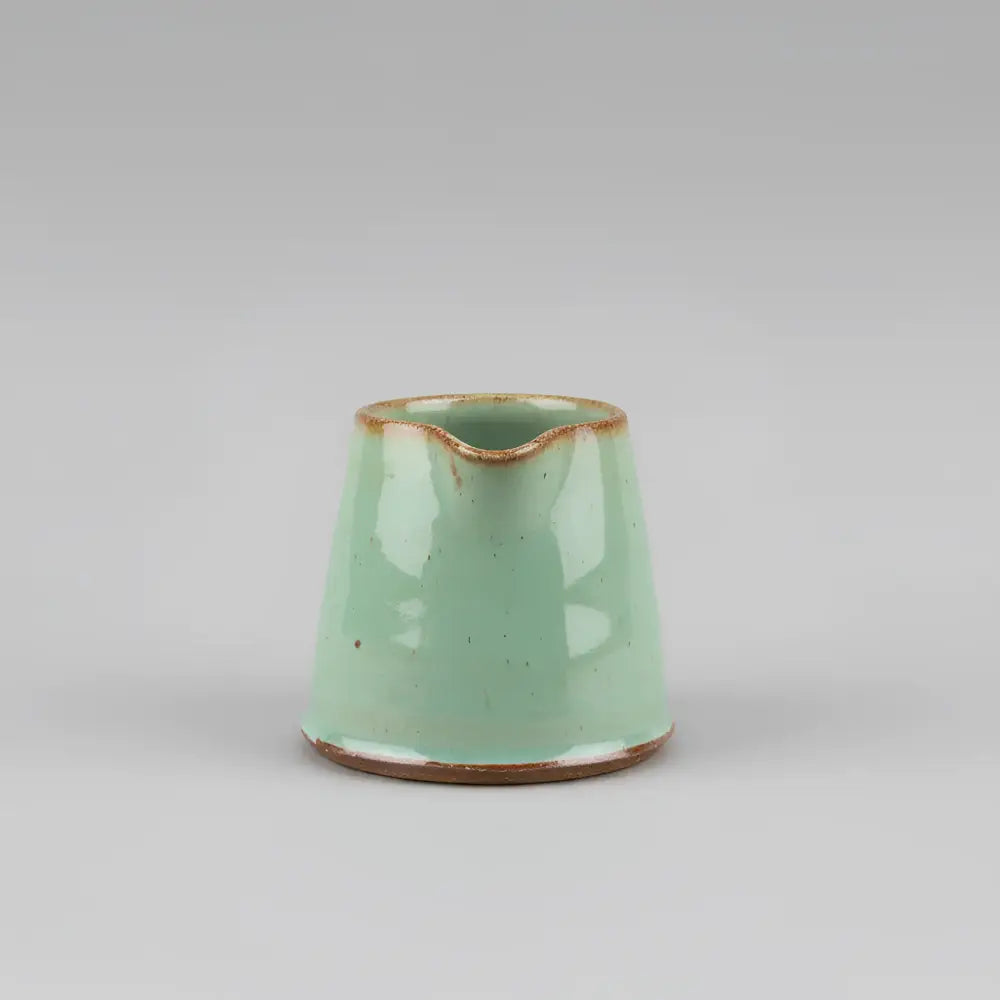Tiny handmade ceramic pitcher, perfect mini vessel in mint green glaze
