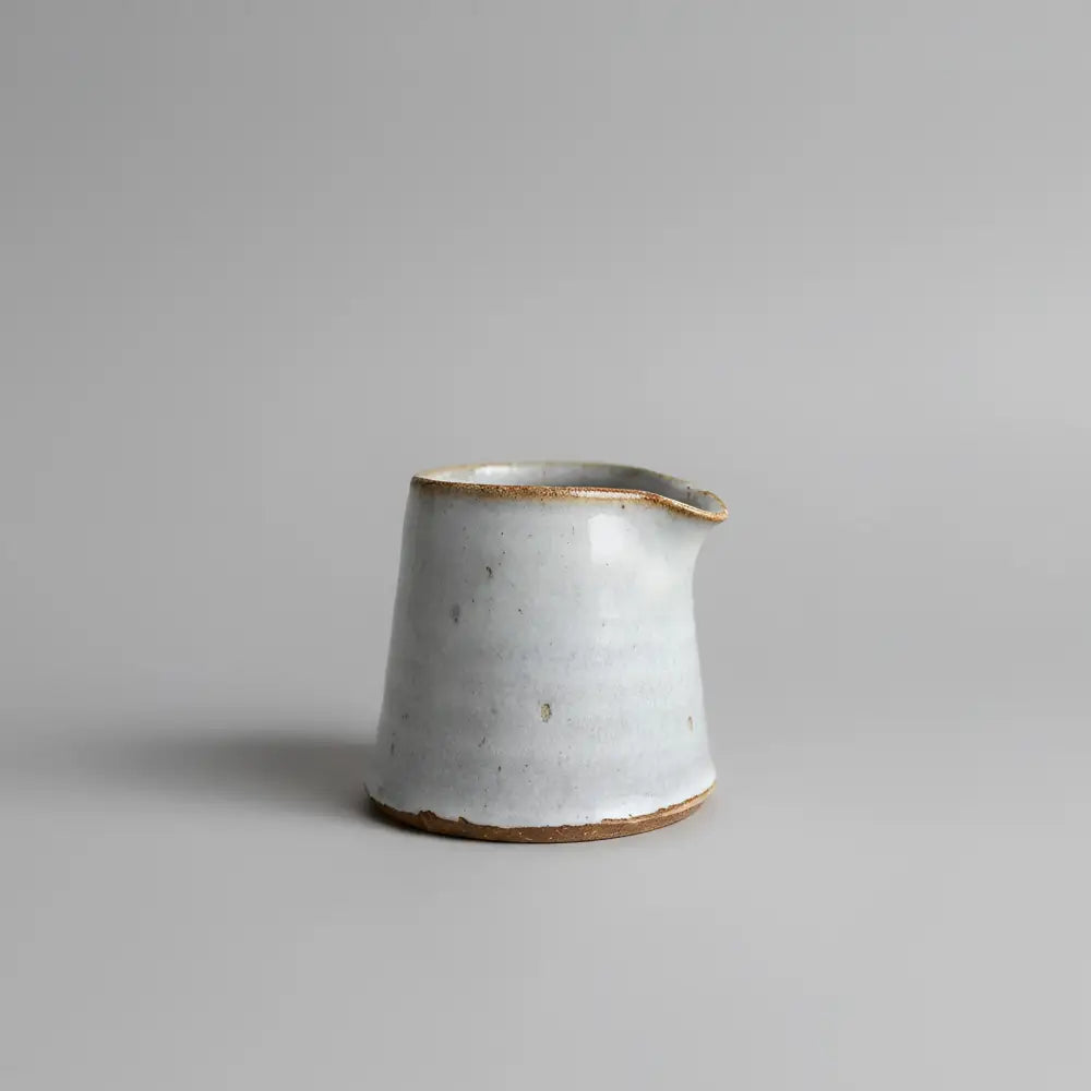 Tiny handmade ceramic pitcher, perfect mini vessel in matte light blue