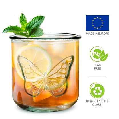 10 Oz Classico Butterfly Tumbler with iced tea, lemon, mint