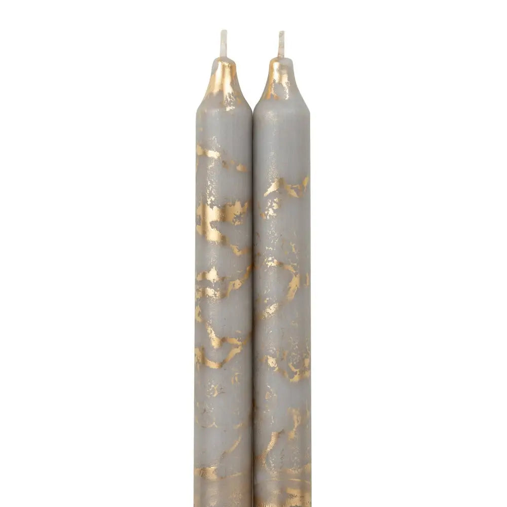 12’’ Decorative Taper Candles 2pk in gray with a white background