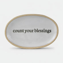 Handcrafted Affirmation Tray Ceramic - Count with Count Your Blessings