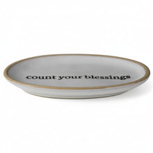 Handcrafted Affirmation Tray Ceramic - Count with Count Your Blessings
