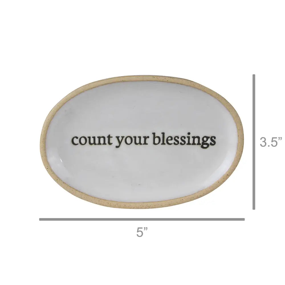 Handcrafted Affirmation Tray Ceramic - Count with Count Your Blessings