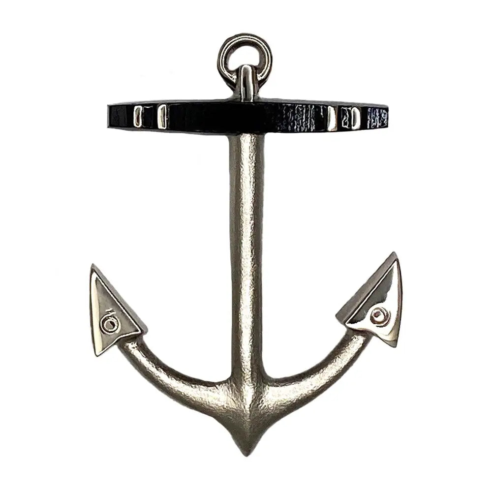 Metallic anchor on a white background