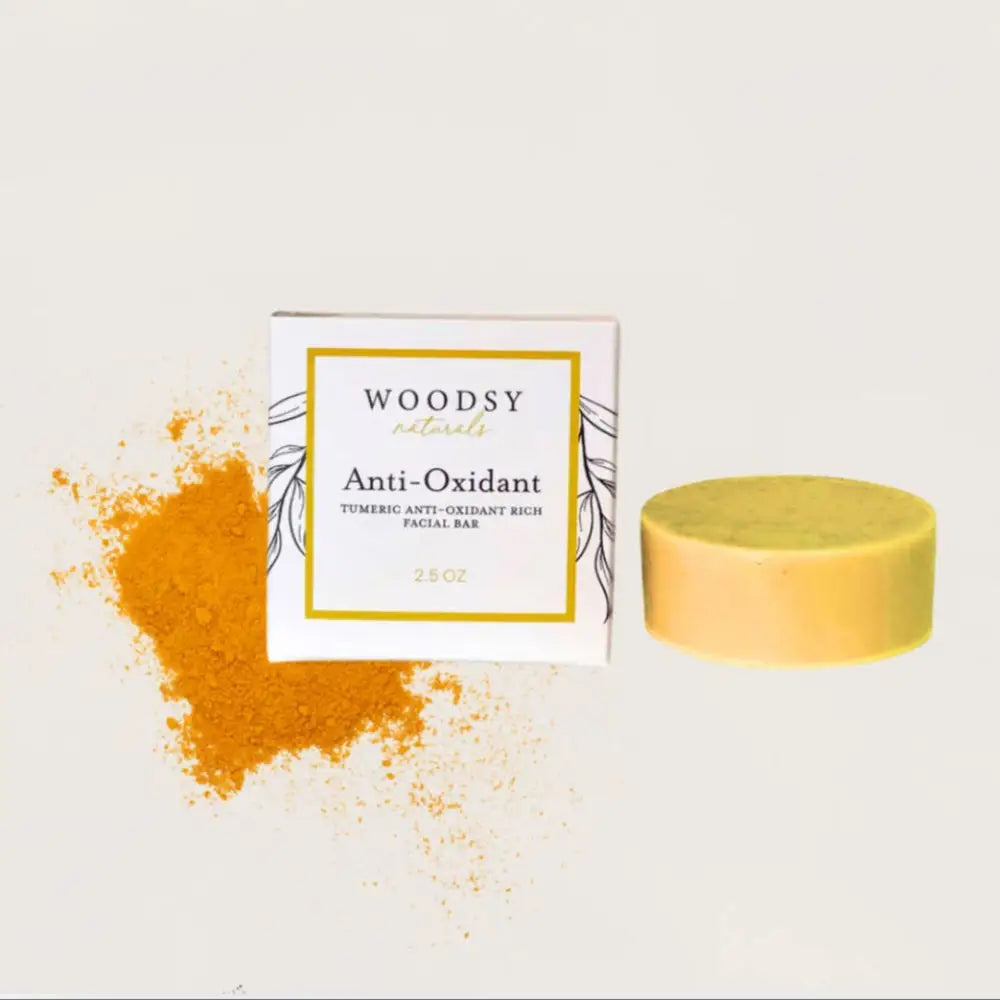 Turmeric facial bar with antioxidant turmeric extract for gently cleansing and calming skin