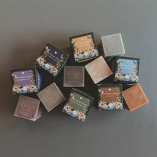 Handmade Artisan Soap Graceful Seasons in floral bird boxes, earthy tones