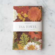 Autumn 100% Linen Tea Towel with Botanica Floral Leaves