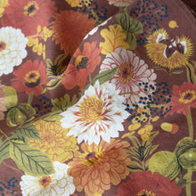 Autumn 100% Linen Tea Towel with vibrant floral pattern