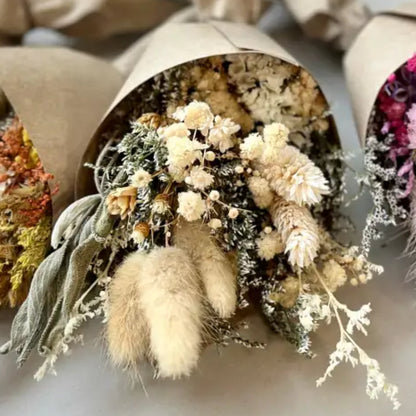 Handcrafted Baby Bouquets with dried pastel flowers