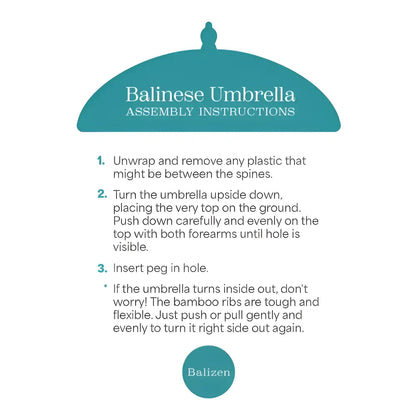 Teal balinese tabletop umbrella blue and green floral assembly instructions with clear steps for ornamental parasols use