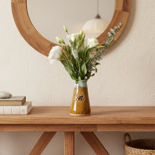 Handcrafted Bee Vase: rustic brown ceramic with honeycomb pattern