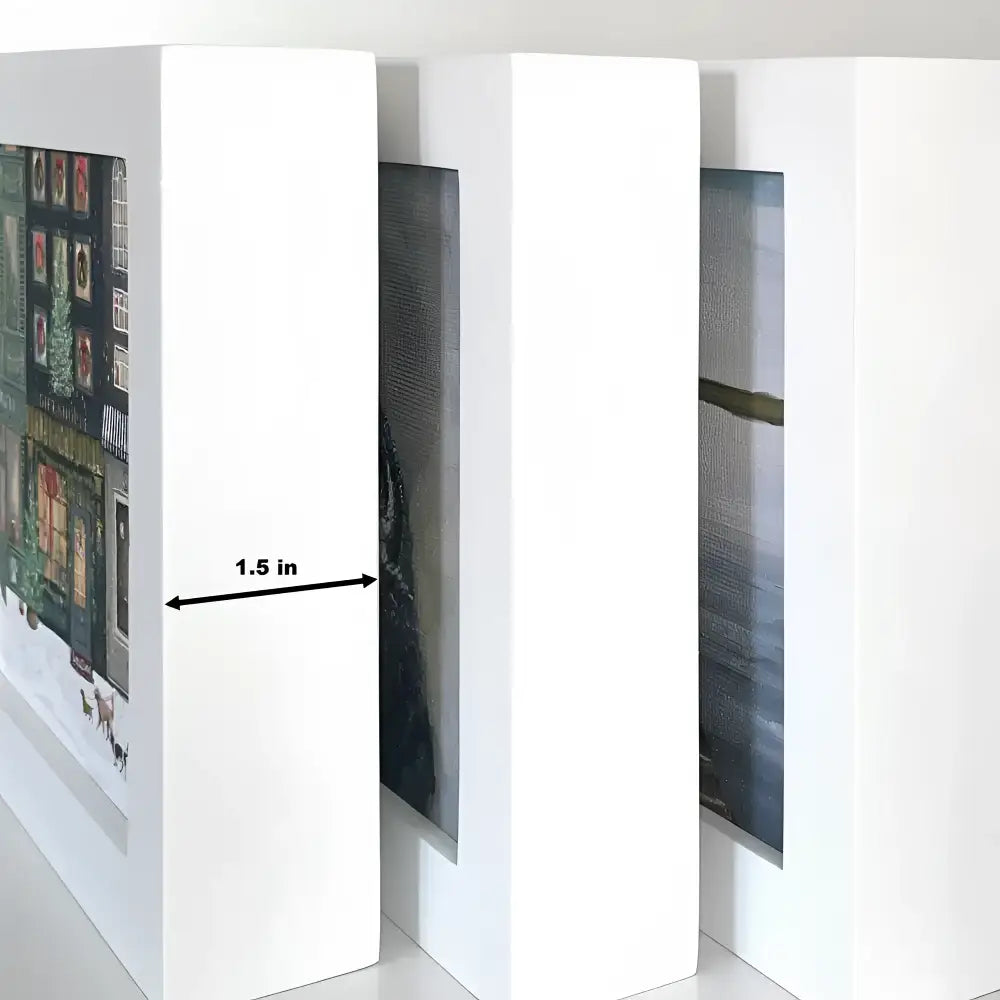 White Best Friend Waiting Happy Square boxes display Cathy Walters art pieces