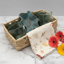 Blossom Nest set with recycled glass tumblers, blossom bowl and tea towel