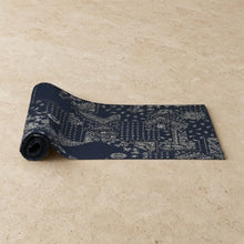 Navy blue bandana table runner with lively pattern perfect for adding a blue bandana touch to your decor