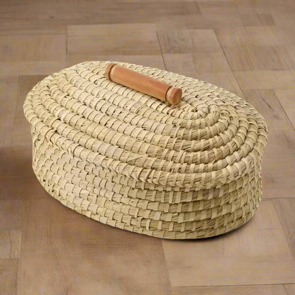 Handmade butterfly garden bread warming basket with floral tray