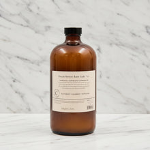 Handmade CALM Ocean Breeze Soak 40oz in amber glass bottle with Baudelaire label