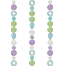Handmade eco-friendly capiz strand necklace with pastel lavender mint green light blue and white beads handcrafted