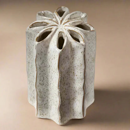 Everyday Flower Frog Vase with a tan background
