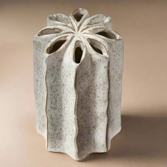 Everyday Flower Frog Vase with a tan background