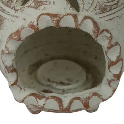 Hand-painted red and white ceramic vase with floral design, garden style