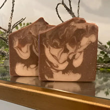 Handmade ultra moisturizing double butter soap bar, made with organic raw cacao butter, raw shea butter, organic virgin coconut oil, raw cacao powder, and natural clays.