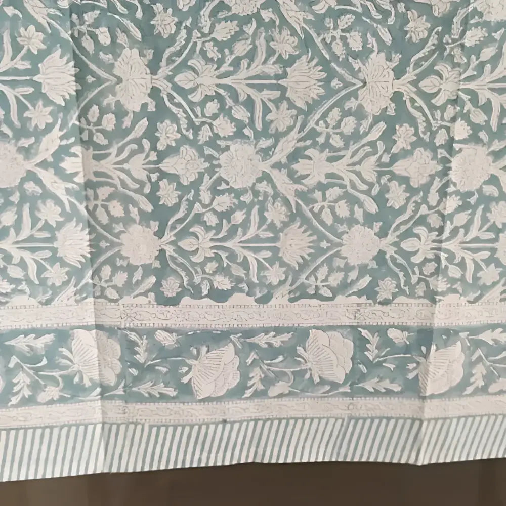 Cotton Block Print Tablecloth ~ Mockingbird - Tablecloth