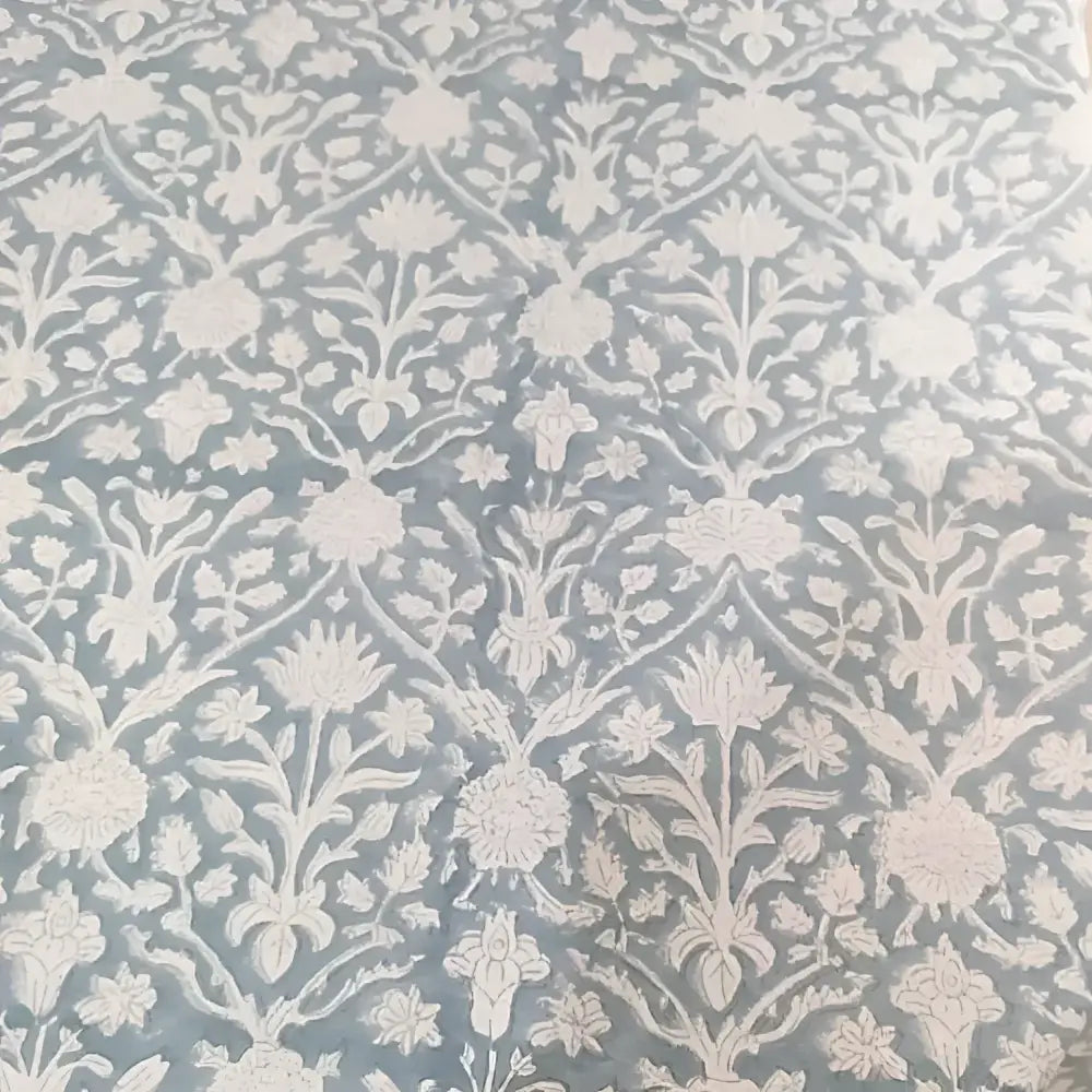 Cotton Block Print Tablecloth ~ Mockingbird - 90’’ x 60’’ - Tablecloth