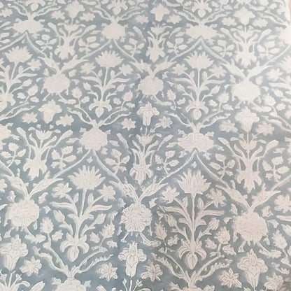 Cotton Block Print Tablecloth ~ Mockingbird - 90’’ x 60’’ - Tablecloth