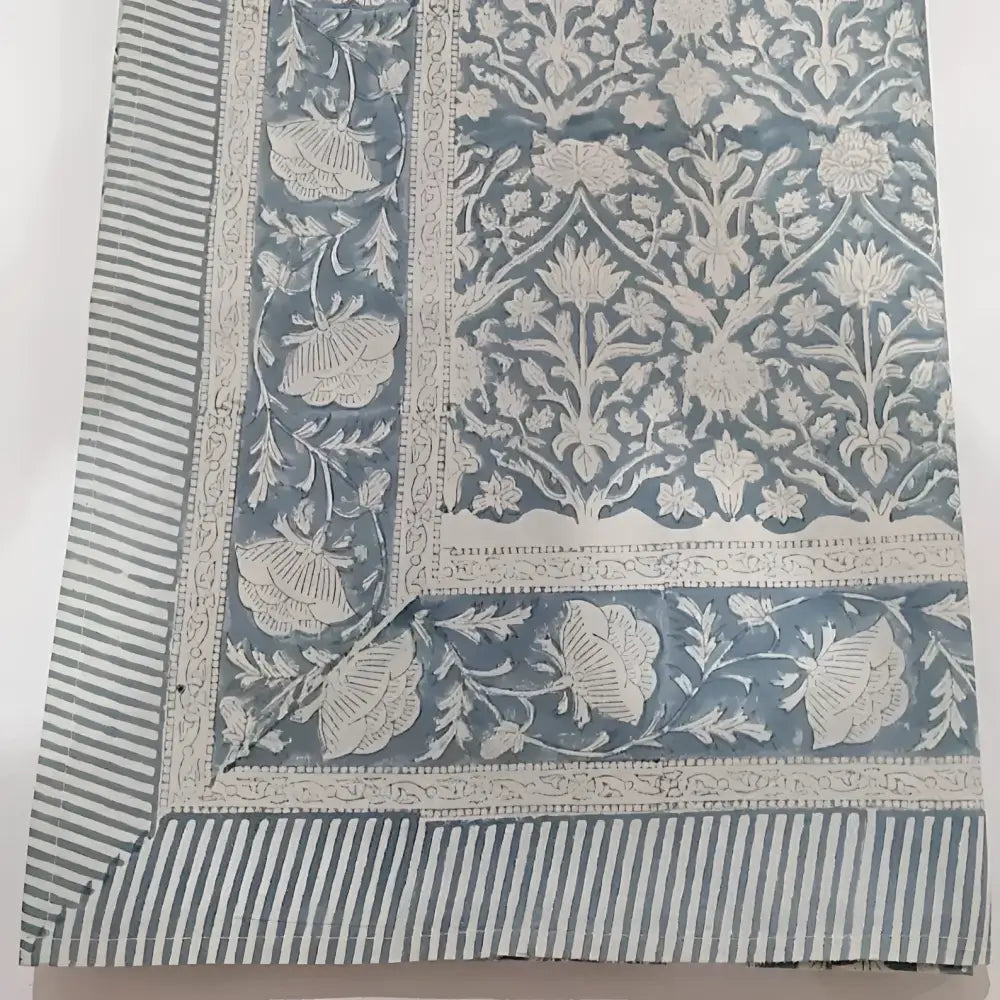 Cotton Block Print Tablecloth ~ Mockingbird - Tablecloth