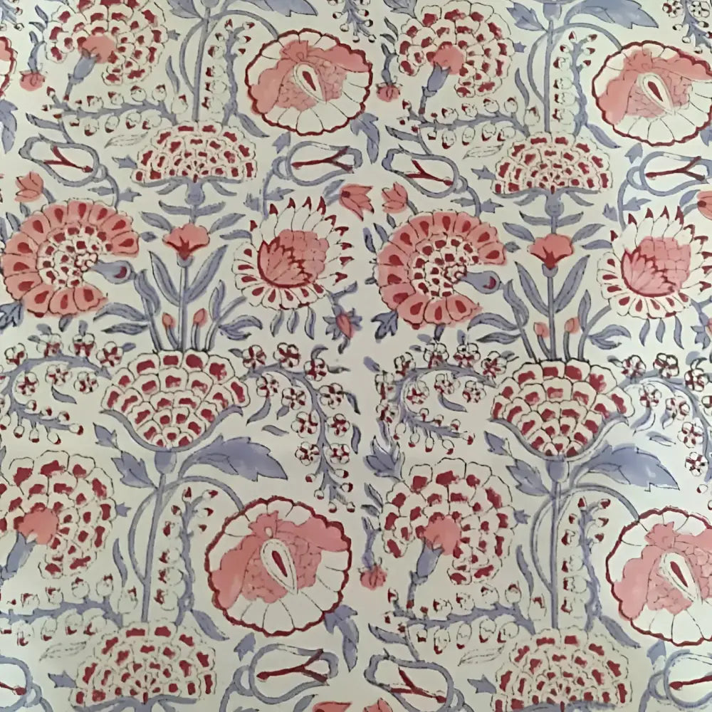 Cotton Block Print Tablecloth ~ Roseate Spoonbill - 60’’ x 90’’ - Tablecloth