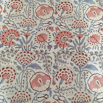 Cotton Block Print Tablecloth ~ Roseate Spoonbill - 60’’ x 90’’ - Tablecloth