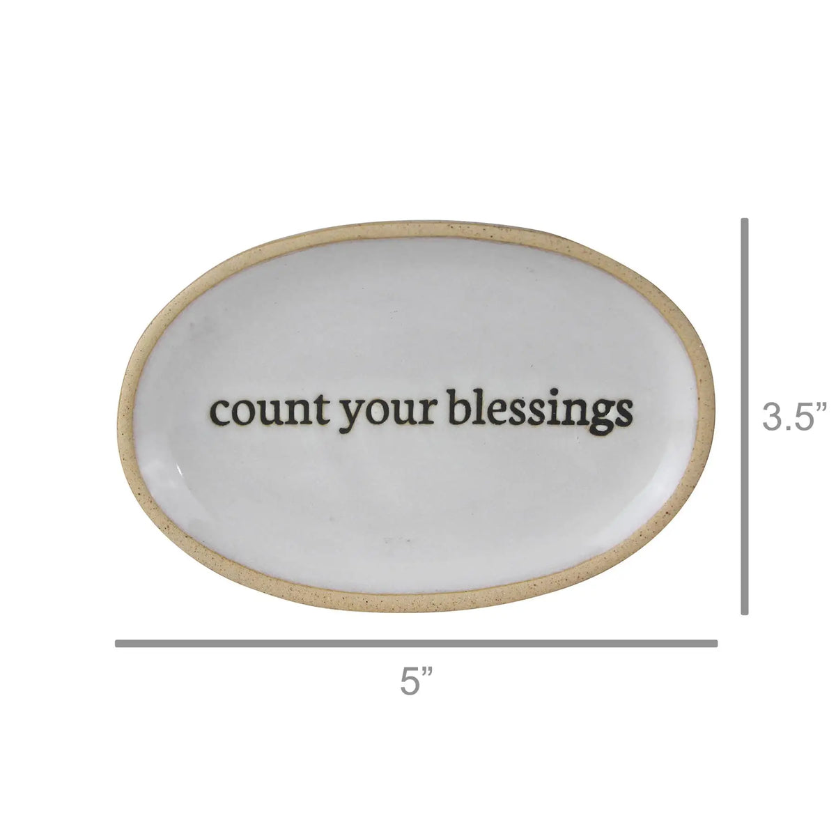 Handcrafted Affirmation Tray Ceramic - Count with Count Your Blessings