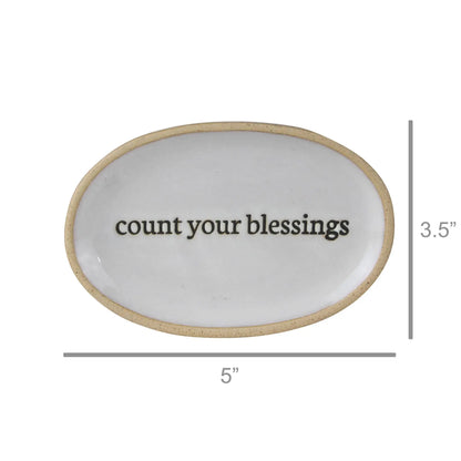 Handcrafted Affirmation Tray Ceramic - Count with Count Your Blessings