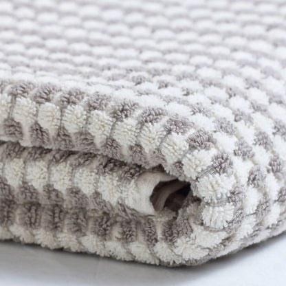 Soft textured gray and white dotted Turkish Terry hand loomed bath towel image