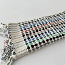 Turkish hand towel with pastel colored terrycloth dots design