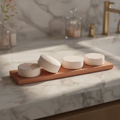 Terracotta soap holder with Energize grapefruit shower steamers set