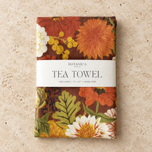Botanica paper co european linen tea towel with rusty floral print made of soft linen perfect for kitchen use