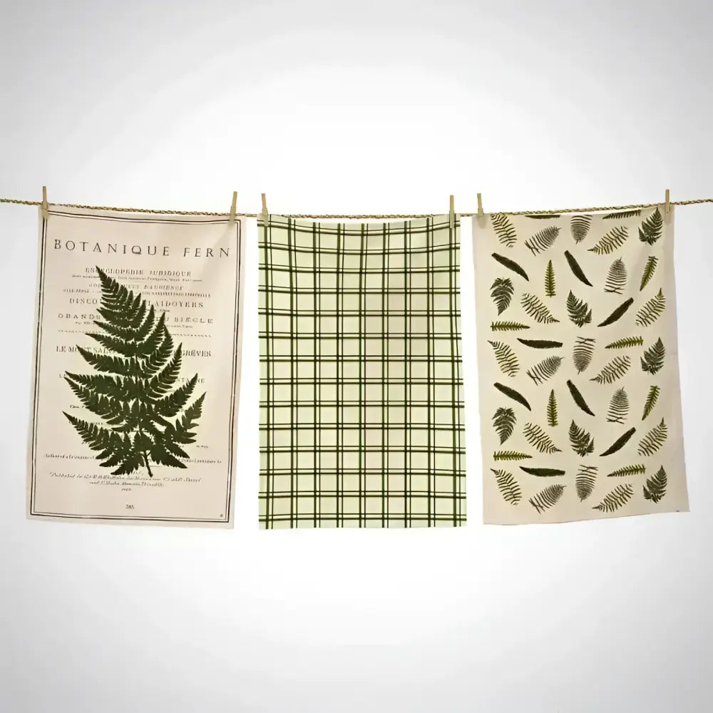 Fern Tea Towels ~ Set of 3 - Hand/Kitchen Towels