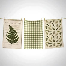 Fern Tea Towels ~ Set of 3 - Hand/Kitchen Towels