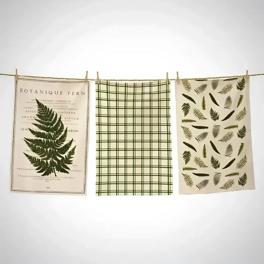 Fern Tea Towels ~ Set of 3 - Hand/Kitchen Towels