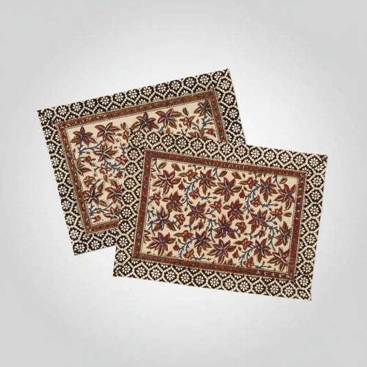 Sitara Vine Block Print Placemats Set of 2
