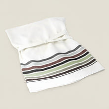 Handmade eco-friendly Four Brothers white multicolored striped cotton dish towel