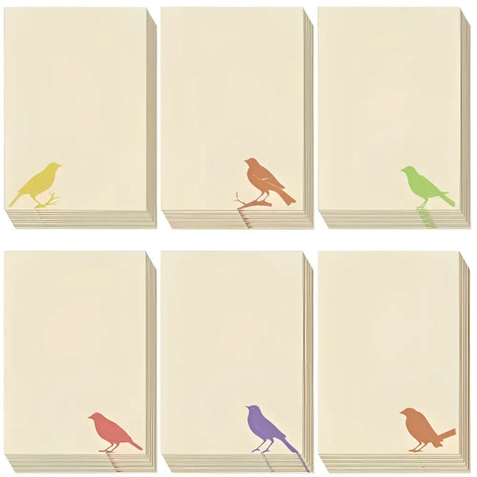 six note cards with birds
