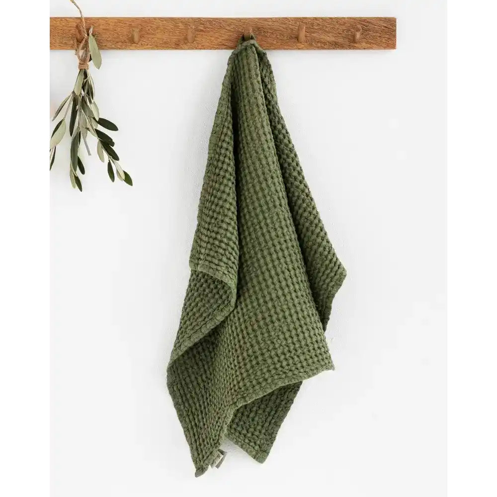 Linen-Cotton Blend Waffle Kitchen Towel - Hand/Kitchen Towels